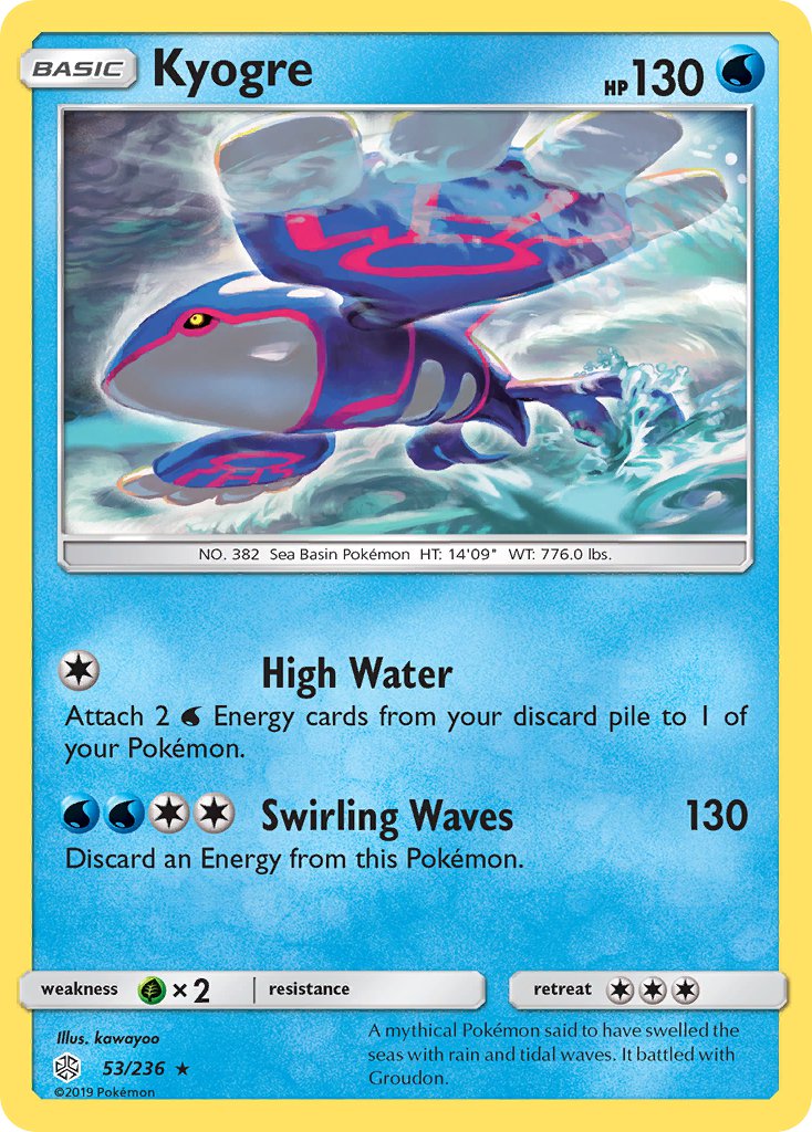 Kyogre (53/236) (Cracked Ice Holo) (Theme Deck Exclusive) [Sun & Moon: Cosmic Eclipse] | RetroPlay Games