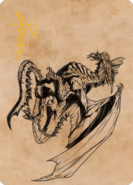 Ancient Silver Dragon Art Card (47) (Gold-Stamped Signature) [Commander Legends: Battle for Baldur's Gate Art Series] | RetroPlay Games