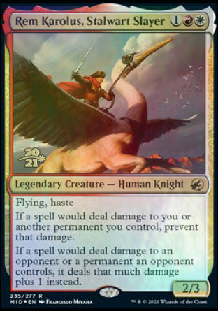 Rem Karolus, Stalwart Slayer [Innistrad: Midnight Hunt Prerelease Promos] | RetroPlay Games