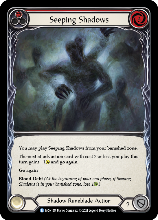 Seeping Shadows (Red) [MON165-RF] (Monarch)  1st Edition Rainbow Foil | RetroPlay Games