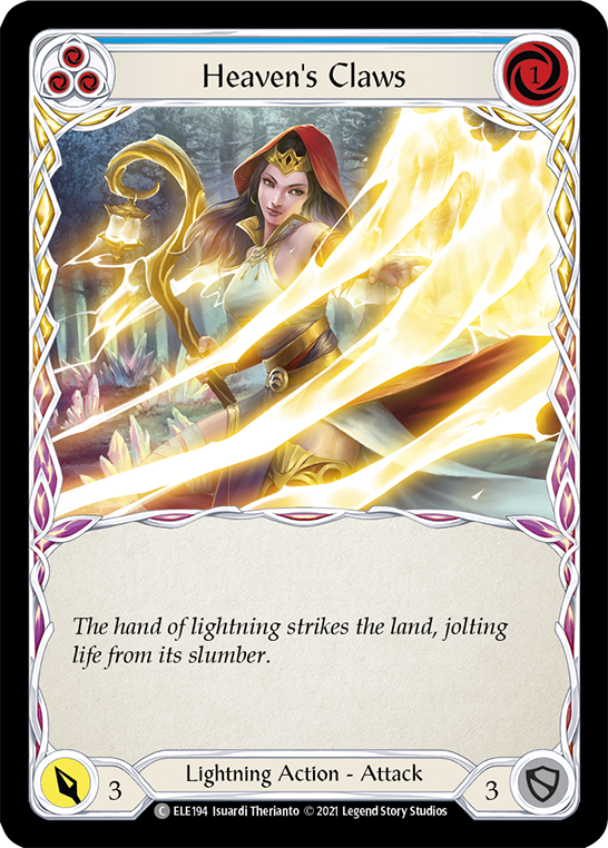 Heaven's Claws (Blue) [ELE194] (Tales of Aria)  1st Edition Rainbow Foil | RetroPlay Games