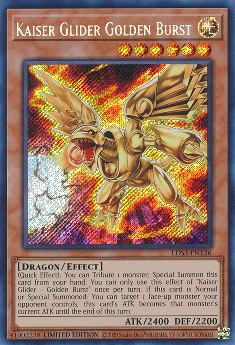 Kaiser Glider Golden Burst [LDS3-EN136] Secret Rare | RetroPlay Games