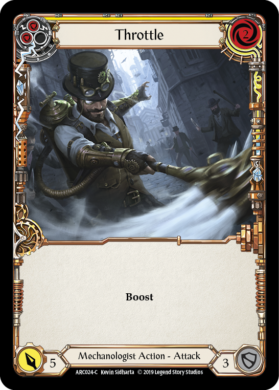 Throttle (Yellow) [ARC024-C] (Arcane Rising)  1st Edition Rainbow Foil | RetroPlay Games