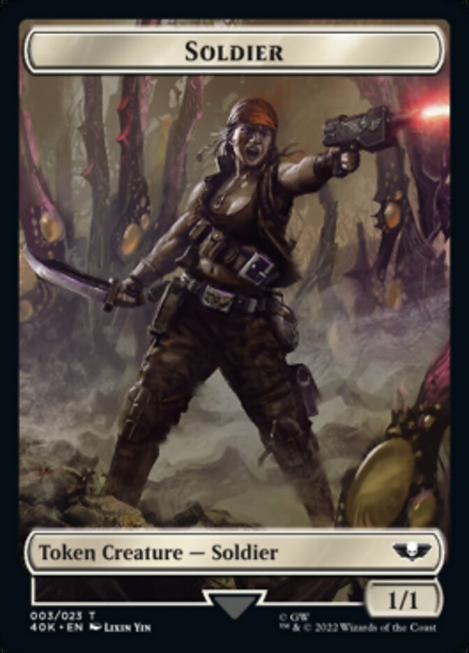 Soldier (003) // Sicarian Infiltrator Double-sided Token (Surge Foil) [Universes Beyond: Warhammer 40,000 Tokens] | RetroPlay Games