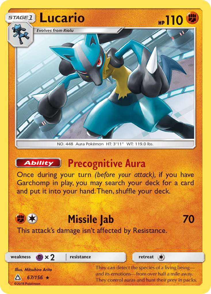 Lucario (67/156) (Theme Deck Exclusive) [Sun & Moon: Ultra Prism] | RetroPlay Games