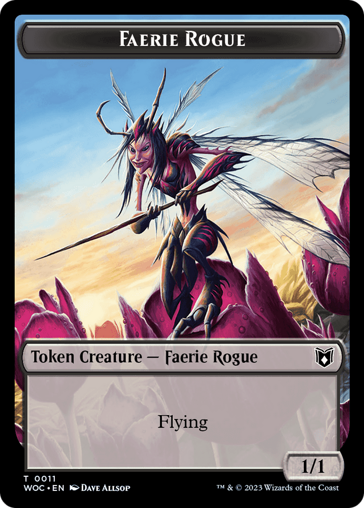 Faerie Rogue // Pirate (0011) Double-Sided Token [Wilds of Eldraine Commander Tokens] | RetroPlay Games