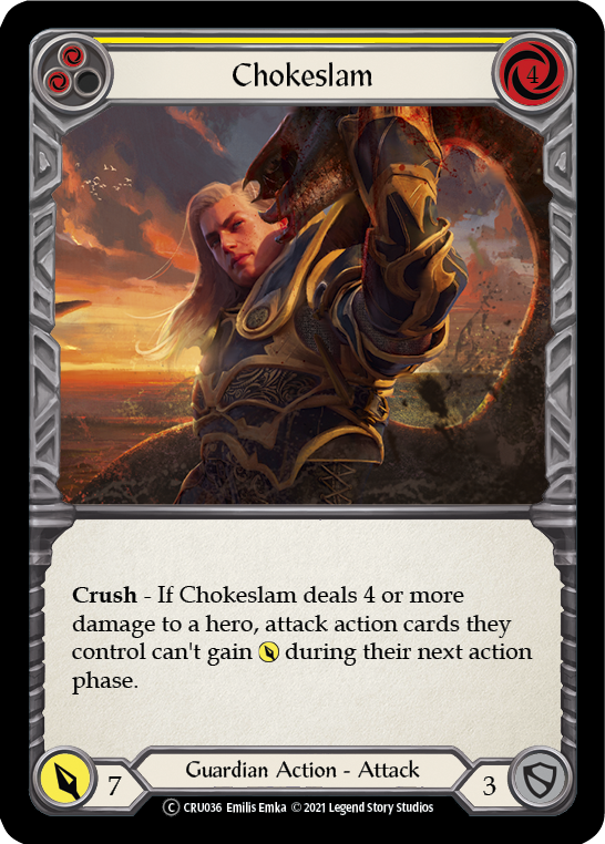 Chokeslam (Yellow) [U-CRU036] (Crucible of War Unlimited)  Unlimited Rainbow Foil | RetroPlay Games