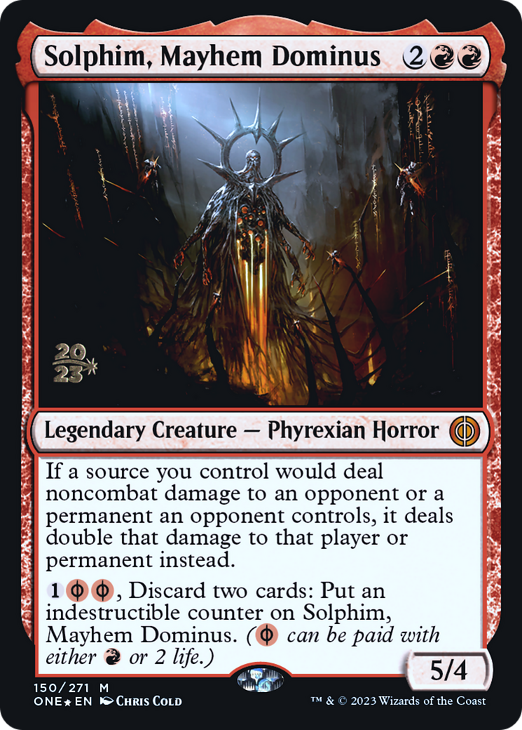 Solphim, Mayhem Dominus [Phyrexia: All Will Be One Prerelease Promos] | RetroPlay Games