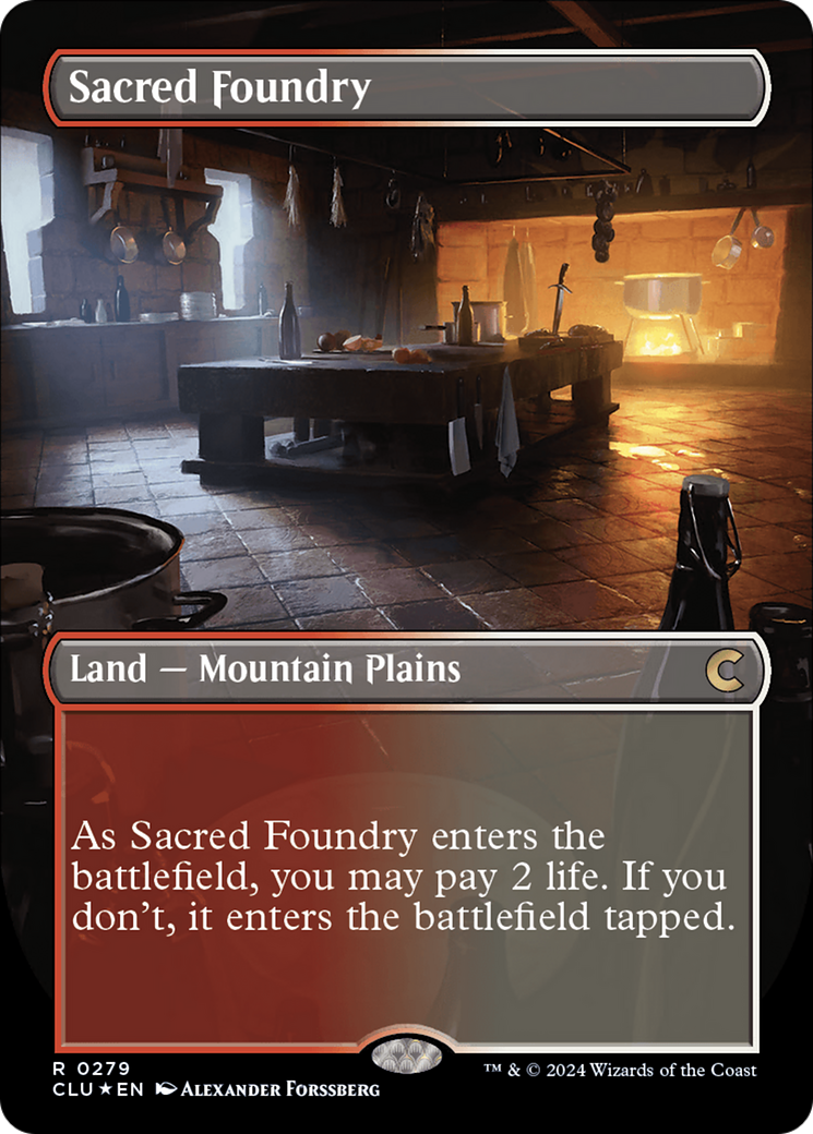 Sacred Foundry (Borderless) [Ravnica: Clue Edition] | RetroPlay Games