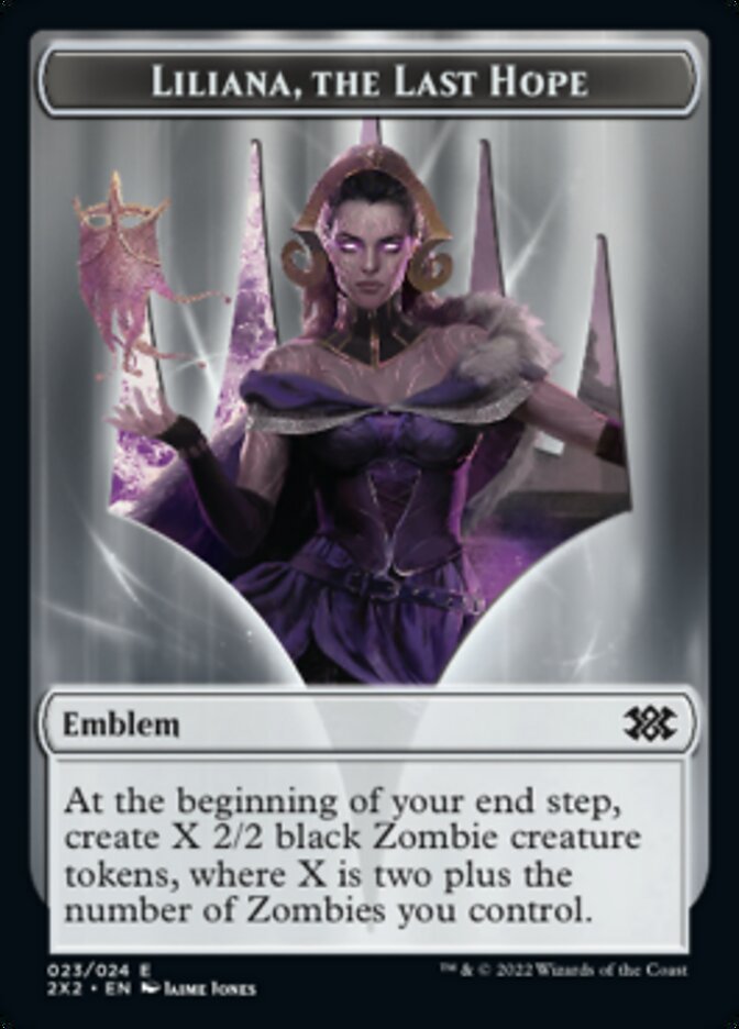 Liliana, the Last Hope Emblem // Spirit Double-sided Token [Double Masters 2022 Tokens] | RetroPlay Games