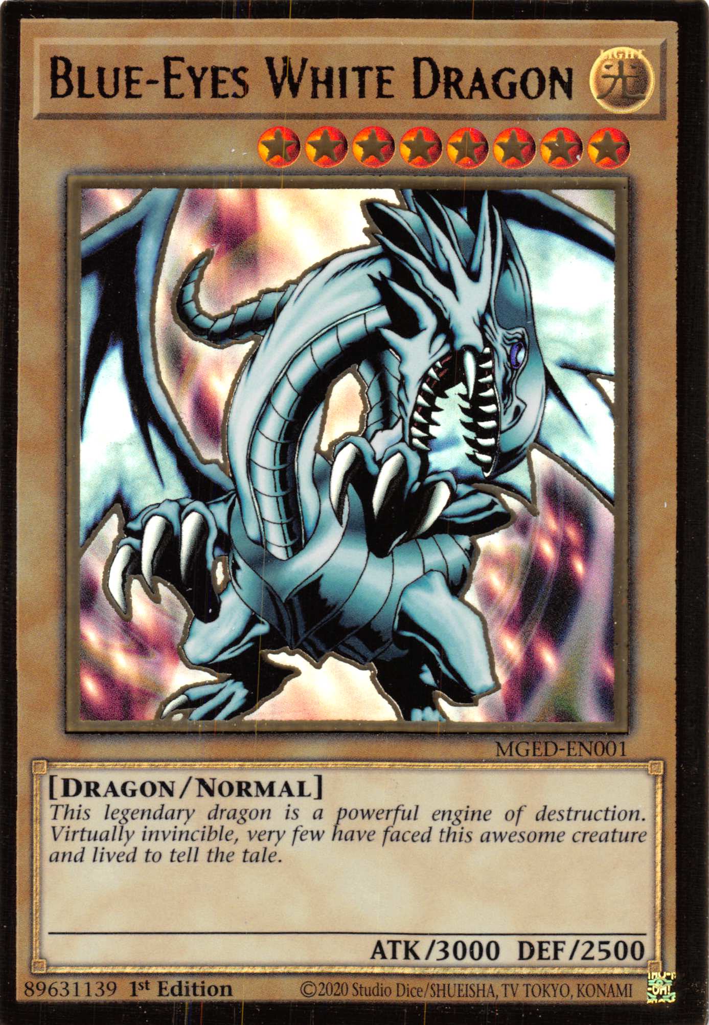 Blue-Eyes White Dragon (Alternate Art) [MGED-EN001] Gold Rare | RetroPlay Games