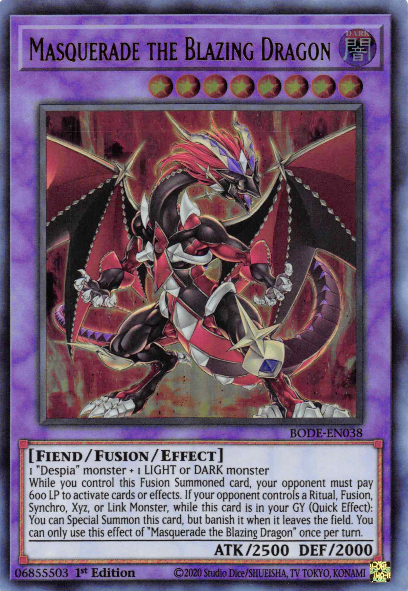 Masquerade the Blazing Dragon [BODE-EN038] Ultra Rare | RetroPlay Games