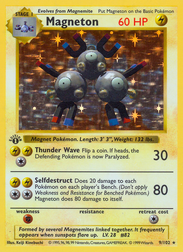 Magneton (9/102) (Shadowless) [Base Set 1st Edition] | RetroPlay Games