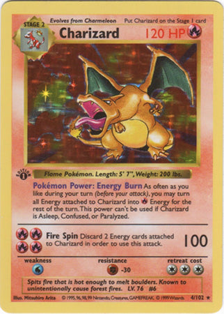 Charizard (4/102) (Shadowless) [Base Set 1st Edition] | RetroPlay Games