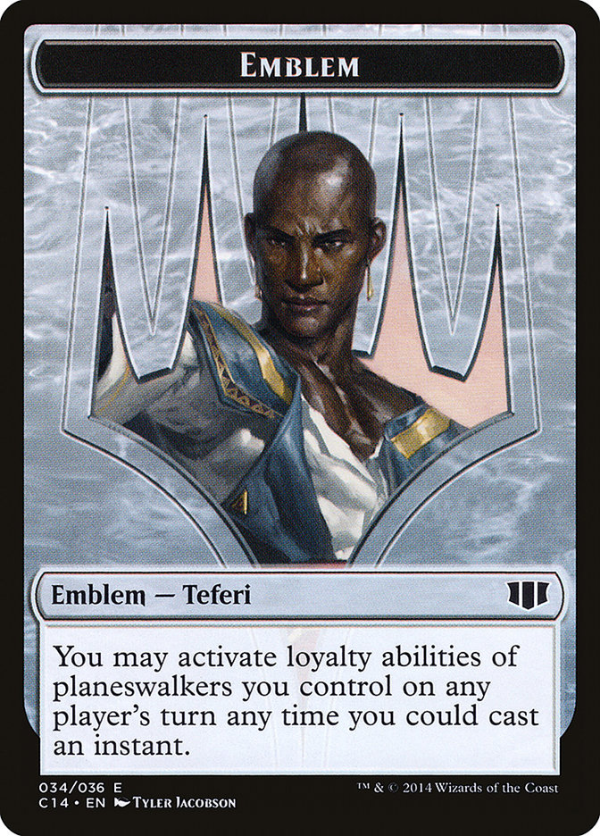 Teferi, Temporal Archmage Emblem // Zombie (011/036) Double-sided Token [Commander 2014 Tokens] | RetroPlay Games