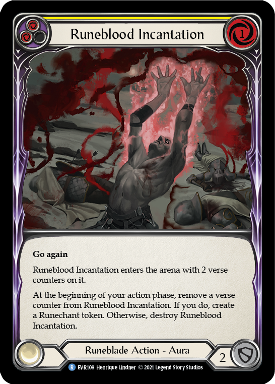 Runeblood Incantation (Yellow) [EVR108] (Everfest)  1st Edition Rainbow Foil | RetroPlay Games