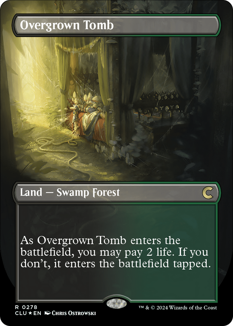 Overgrown Tomb (Borderless) [Ravnica: Clue Edition] | RetroPlay Games