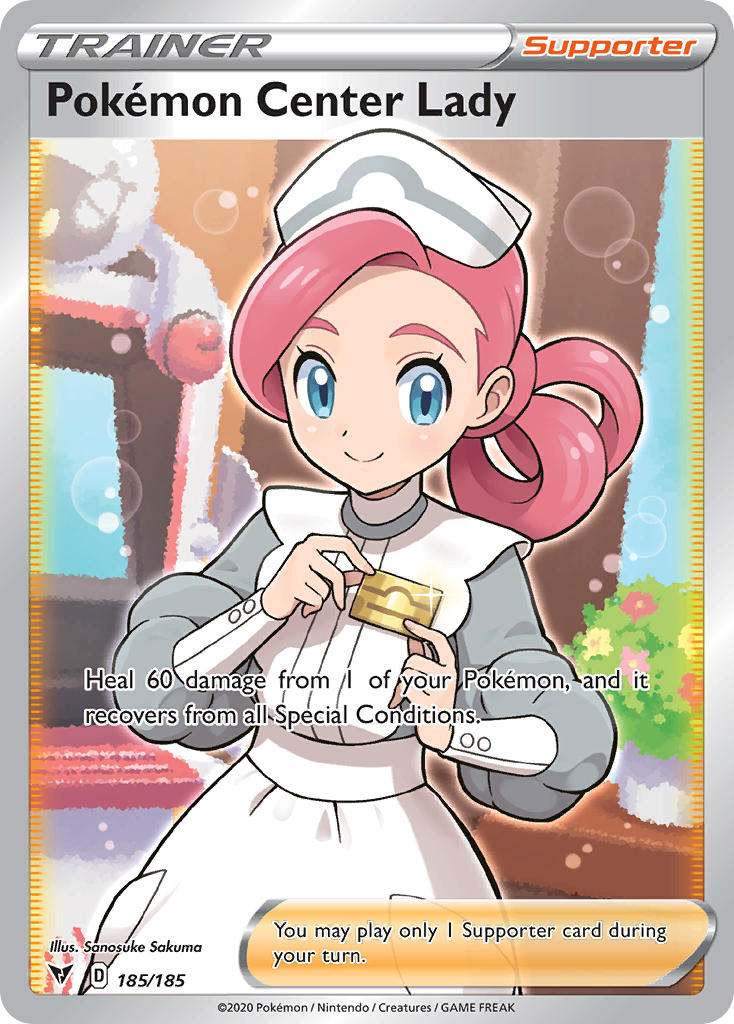 Pokemon Center Lady (185/185) [Sword & Shield: Vivid Voltage] | RetroPlay Games