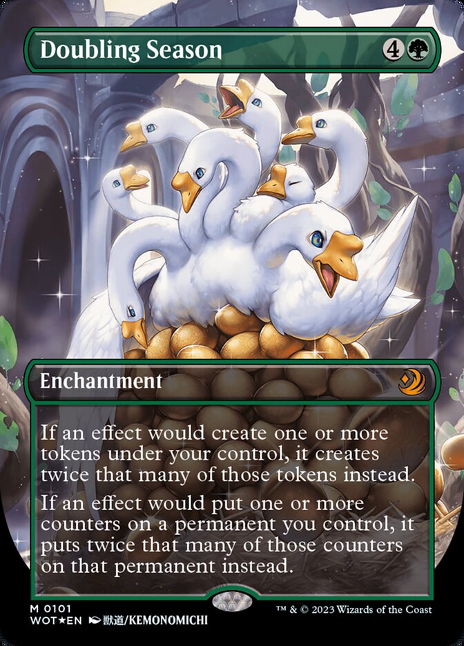 Doubling Season (Anime Borderless) (Confetti Foil) [Wilds of Eldraine: Enchanting Tales] | RetroPlay Games