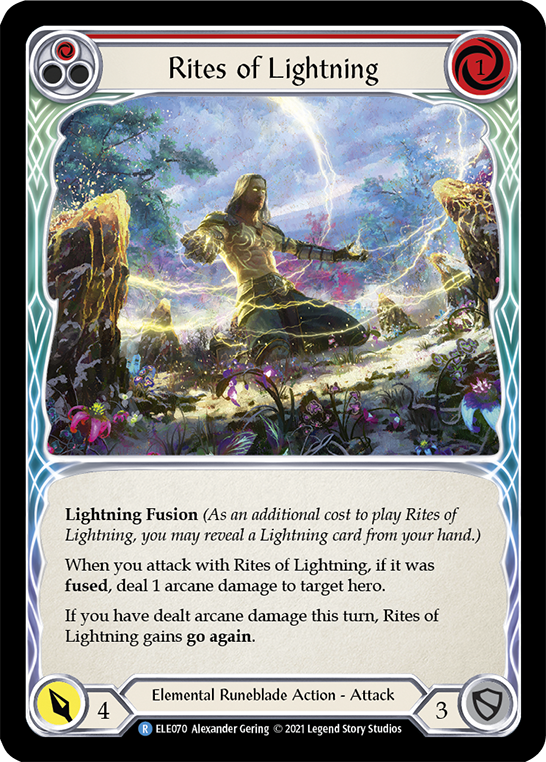 Rites of Lightning (Red) [ELE070] (Tales of Aria)  1st Edition Rainbow Foil | RetroPlay Games