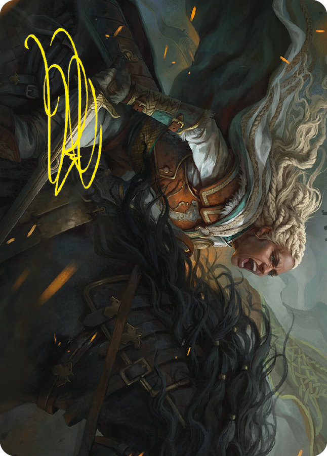 Eowyn, Fearless Knight Art Card (Gold-Stamped Signature) [The Lord of the Rings: Tales of Middle-earth Art Series] | RetroPlay Games