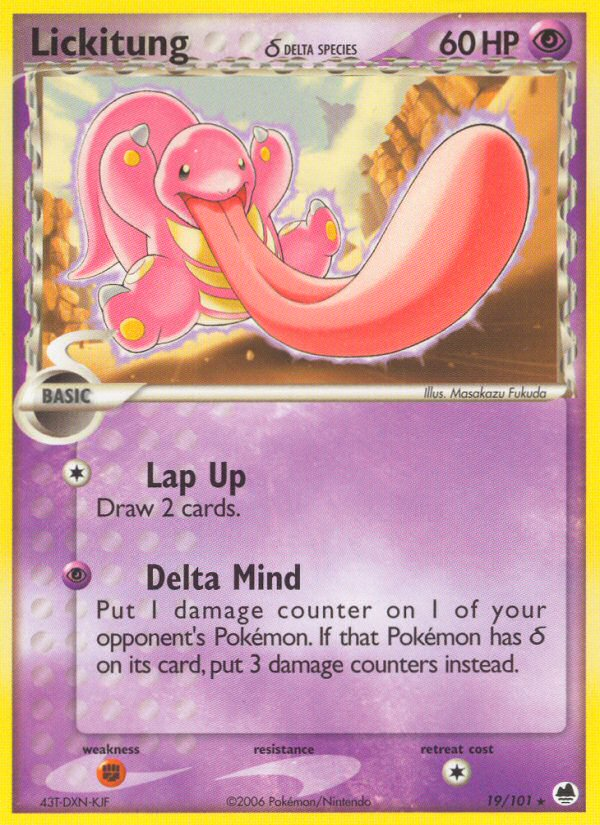 Lickitung (19/101) (Delta Species) [EX: Dragon Frontiers] | RetroPlay Games