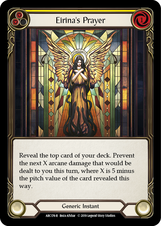 Eirina's Prayer (Yellow) [ARC174-R] (Arcane Rising)  1st Edition Rainbow Foil | RetroPlay Games