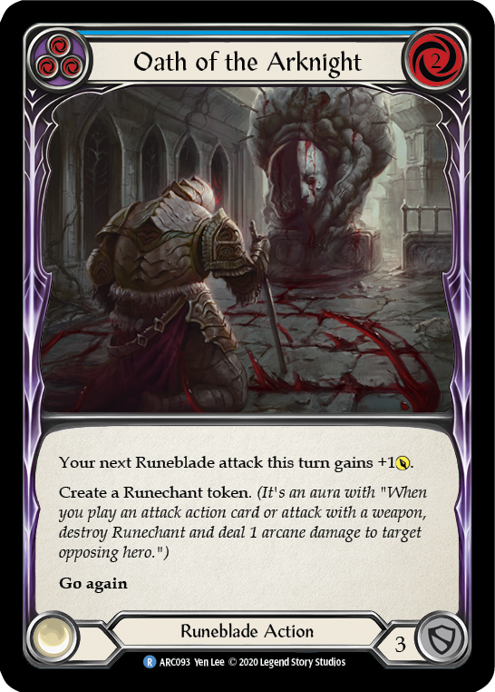 Oath of the Arknight (Blue) [U-ARC093] (Arcane Rising Unlimited)  Unlimited Rainbow Foil | RetroPlay Games