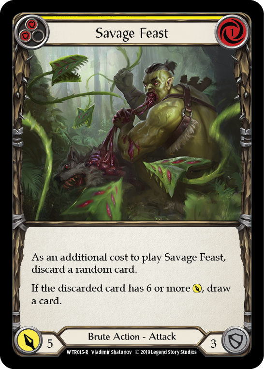 Savage Feast (Yellow) [WTR015-R] (Welcome to Rathe)  Alpha Print Rainbow Foil | RetroPlay Games