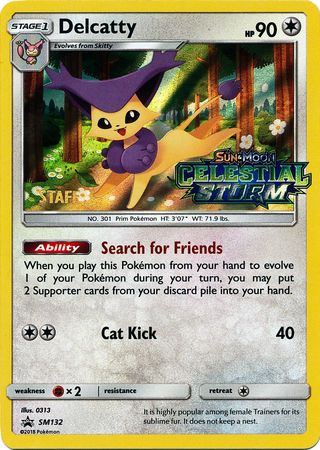 Delcatty (SM132) (Staff Prerelease Promo) [Sun & Moon: Black Star Promos] | RetroPlay Games