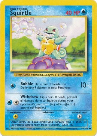 Squirtle (63/102) [Base Set Unlimited] | RetroPlay Games