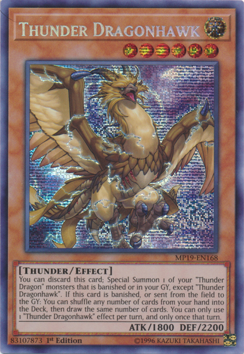 Thunder Dragonhawk [MP19-EN168] Prismatic Secret Rare | RetroPlay Games