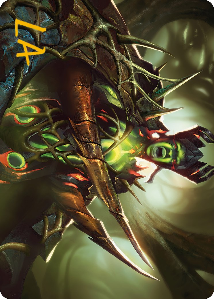 Maze's Mantle Art Card (Gold-Stamped Signature) [Phyrexia: All Will Be One Art Series] | RetroPlay Games