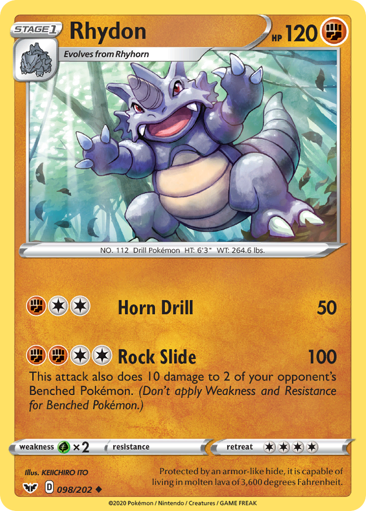 Rhydon (098/202) [Sword & Shield: Base Set] | RetroPlay Games