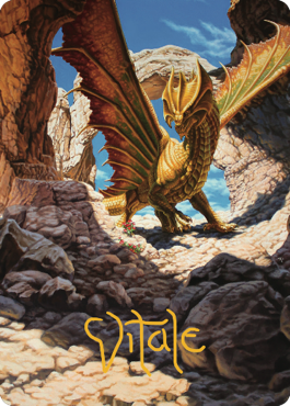 Ancient Brass Dragon Art Card (02) (Gold-Stamped Signature) [Commander Legends: Battle for Baldur's Gate Art Series] | RetroPlay Games