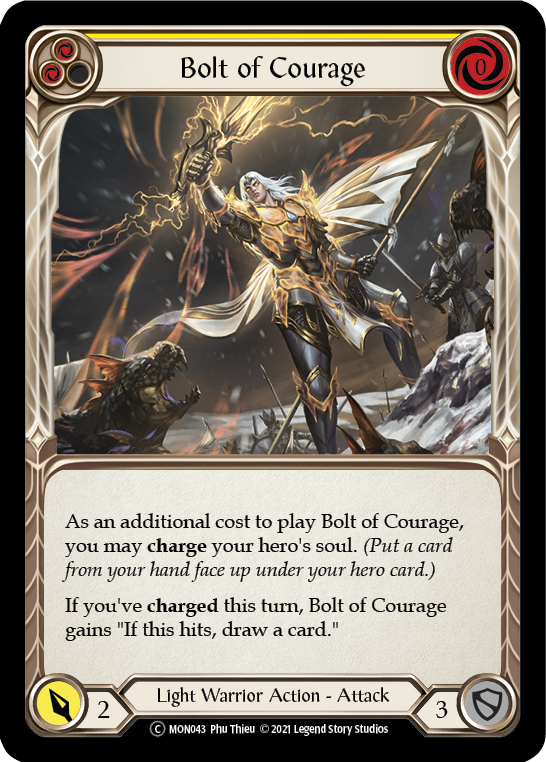 Bolt of Courage (Yellow) [U-MON043-RF] (Monarch Unlimited)  Unlimited Rainbow Foil | RetroPlay Games