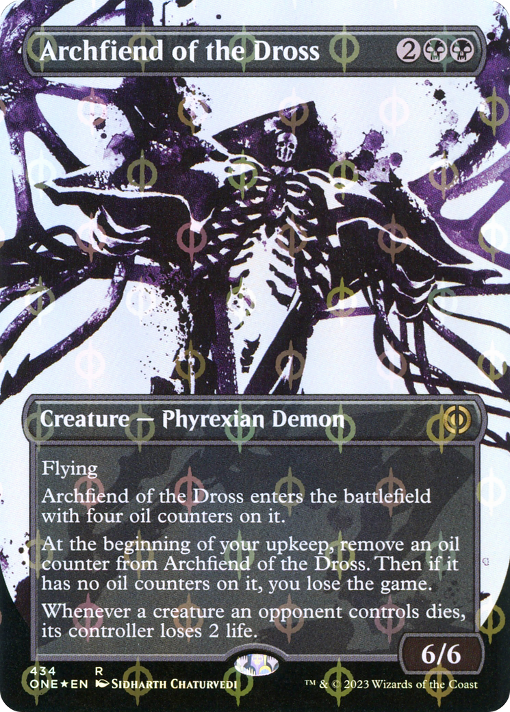 Archfiend of the Dross (Borderless Ichor Step-and-Compleat Foil) [Phyrexia: All Will Be One] | RetroPlay Games