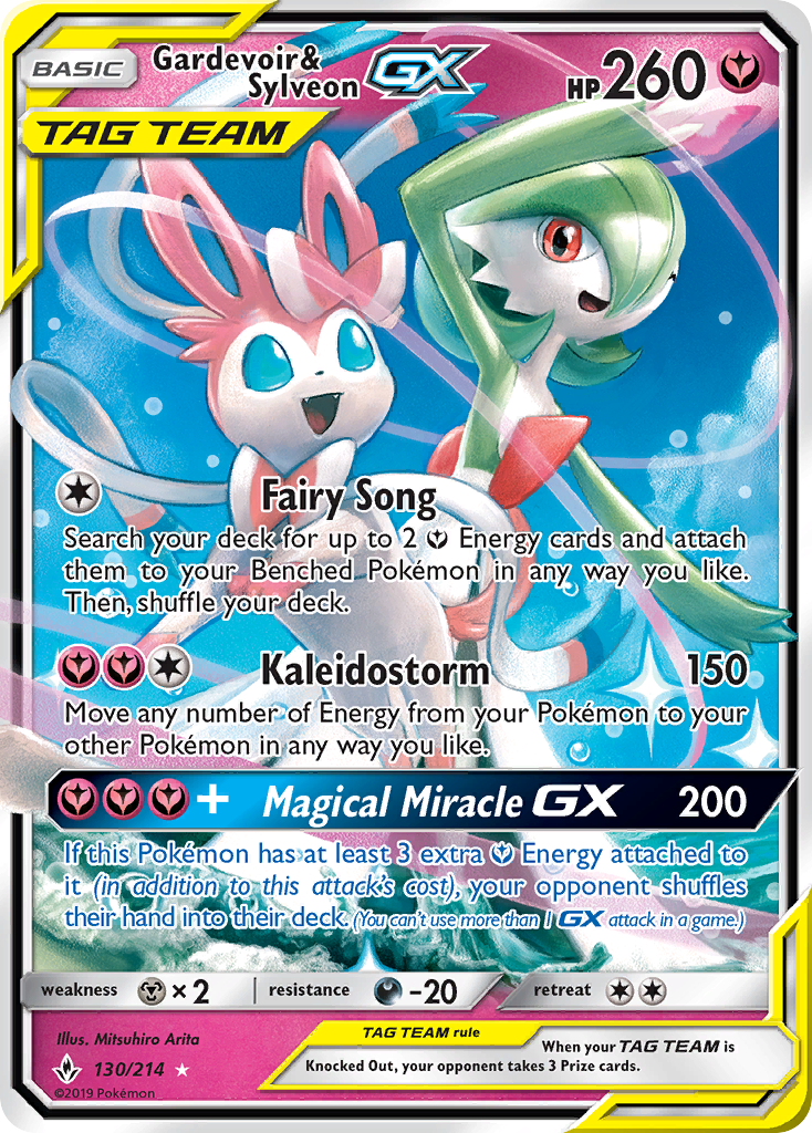 Gardevoir & Sylveon GX (130/214) [Sun & Moon: Unbroken Bonds] | RetroPlay Games