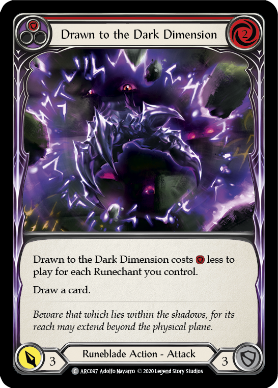 Drawn to the Dark Dimension (Red) [U-ARC097] (Arcane Rising Unlimited)  Unlimited Rainbow Foil | RetroPlay Games