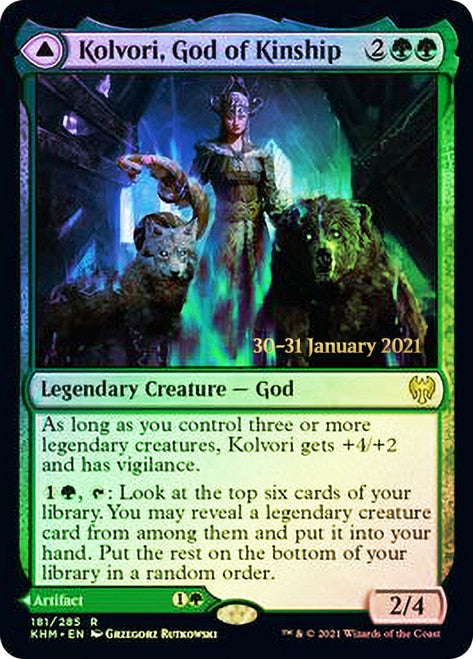 Kolvori, God of Kinship // The Ringhart Crest   [Kaldheim Prerelease Promos] | RetroPlay Games